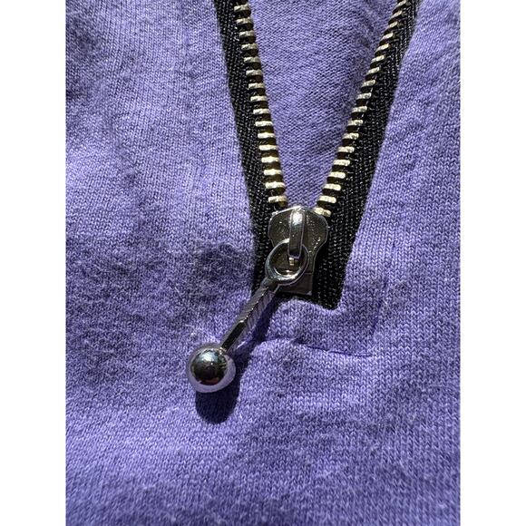 The Phantom color block 1/4 zip collared polo purple/black Large comics retro - Picture 5 of 6